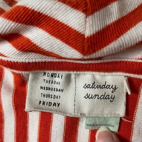 Anthropologie Saturday Sunday Cabana Chemise Orange Cream Stripe Dress Size XS‎ - Picture 3 of 9
